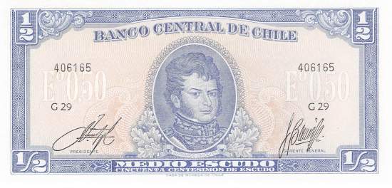 1/2 Escudo Chile p134A a3-2